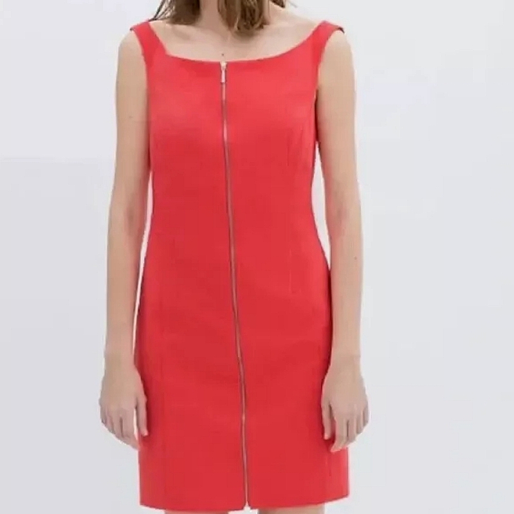 EUC | Zara Trafaluc | Coral red | Short dress | Lined | Scoop Neckline | Size: L - Picture 1 of 10
